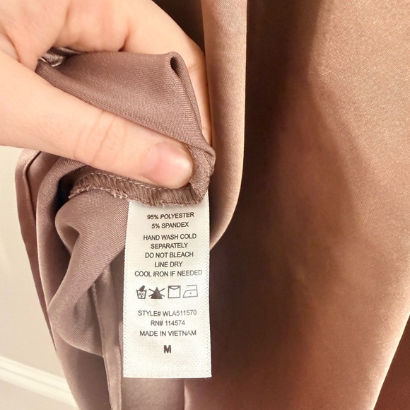 Pleione Satin feel Cowl Neck Camisole – Taupe/Champagne- (Medium) - Picture 6 of 6